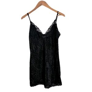 Vintage‎ Victoria Secret Black Night Lace Slip Dress Small Whimsigoth Romantic